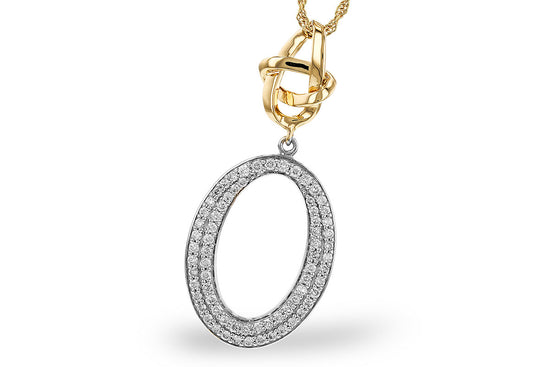 Two Tone Oval Pendant Necklace