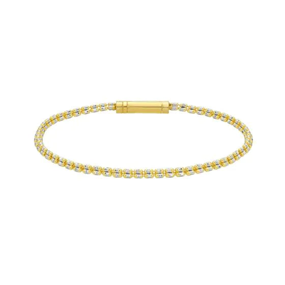 14k Two-Tone Fancy Ice Chain Bracelet