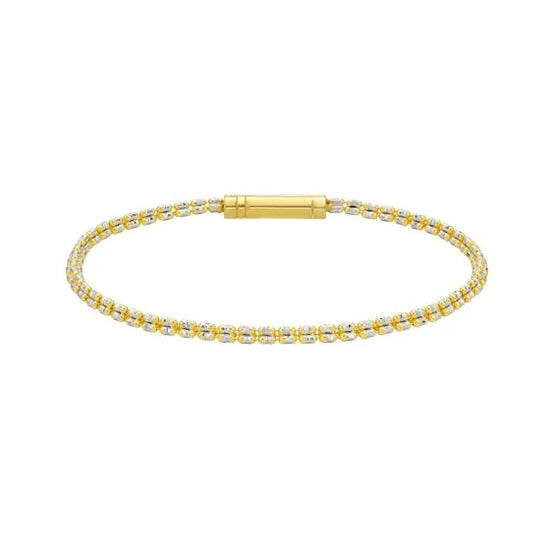 14k Two-Tone Fancy Ice Chain Bracelet