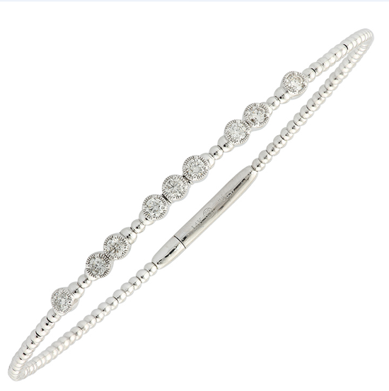 White Gold Flexible Bangle Bracelet