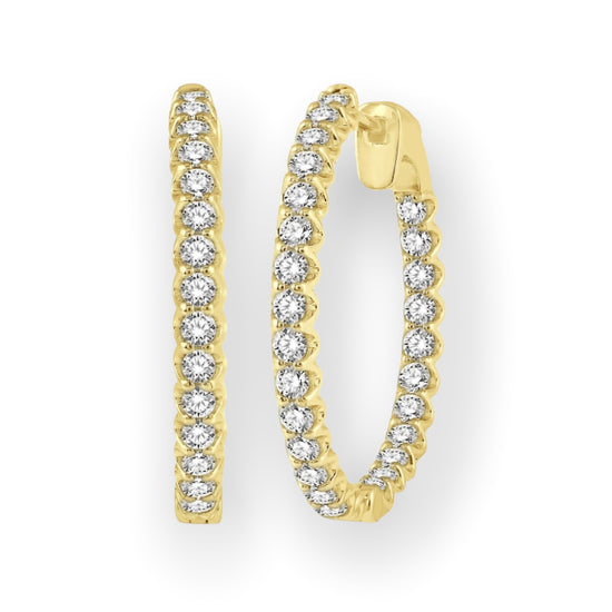 5 CTW Inside-Out Round Cut Diamond Hoop Earring