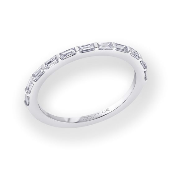 Load image into Gallery viewer, White Gold Diamond Band with Baguette

