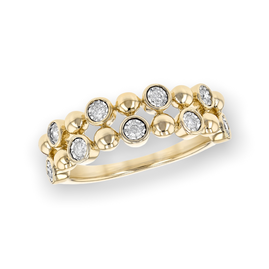 Ring with Bezel Set Diamonds