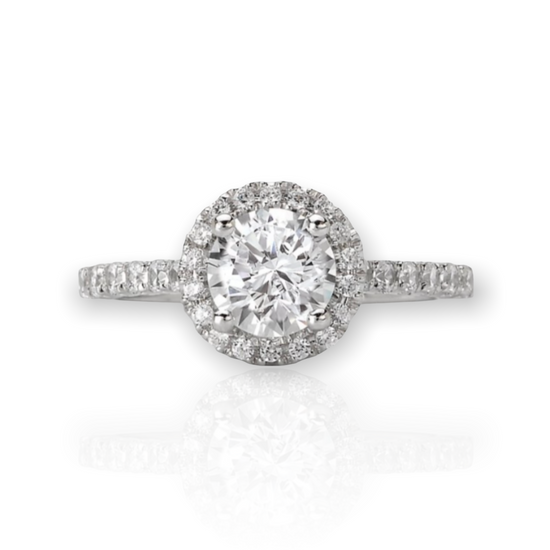 Load image into Gallery viewer, Round Diamond Shape Halo Engagement
