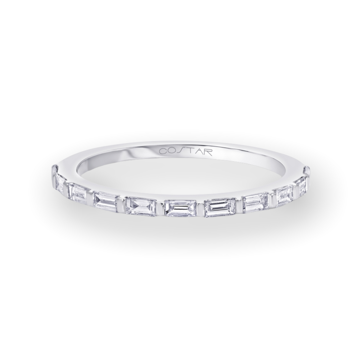Load image into Gallery viewer, White Gold Diamond Band with Baguette
