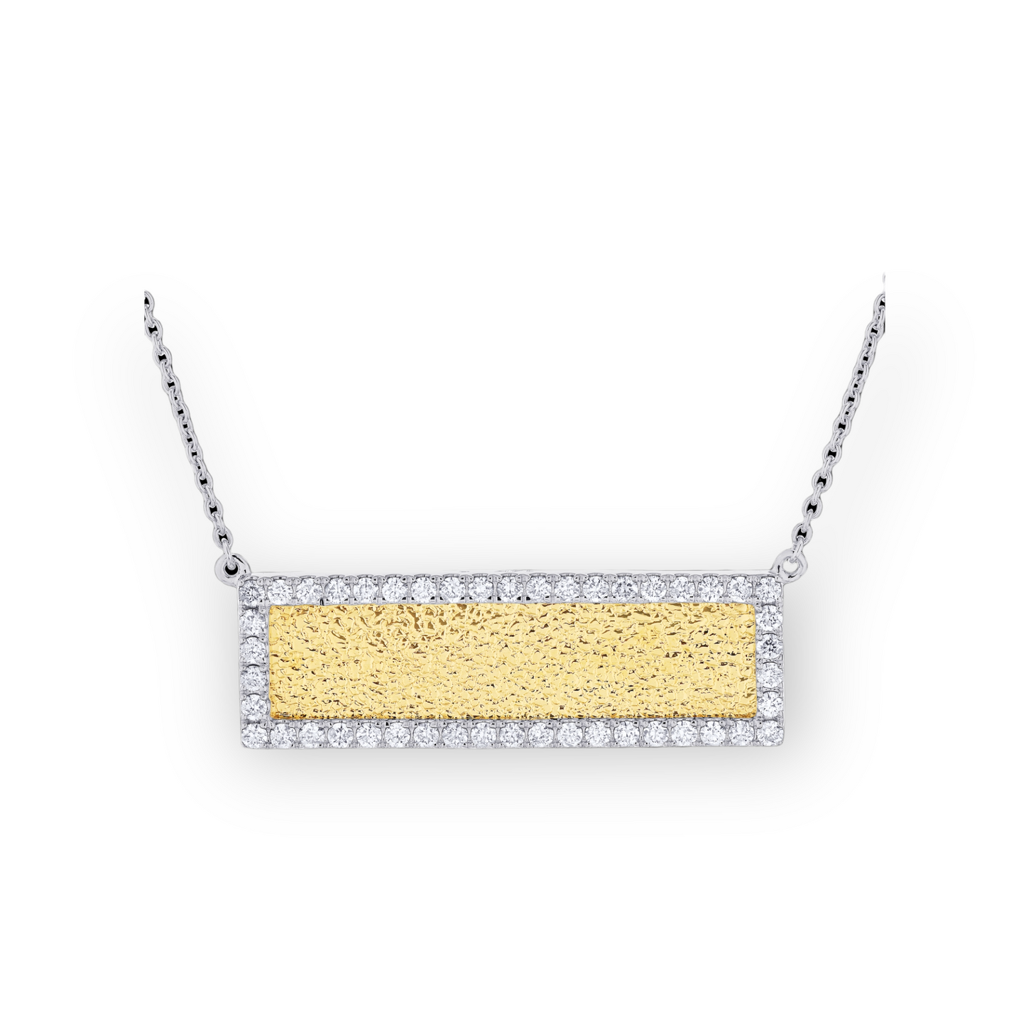 Gold With diamond Bar Necklace