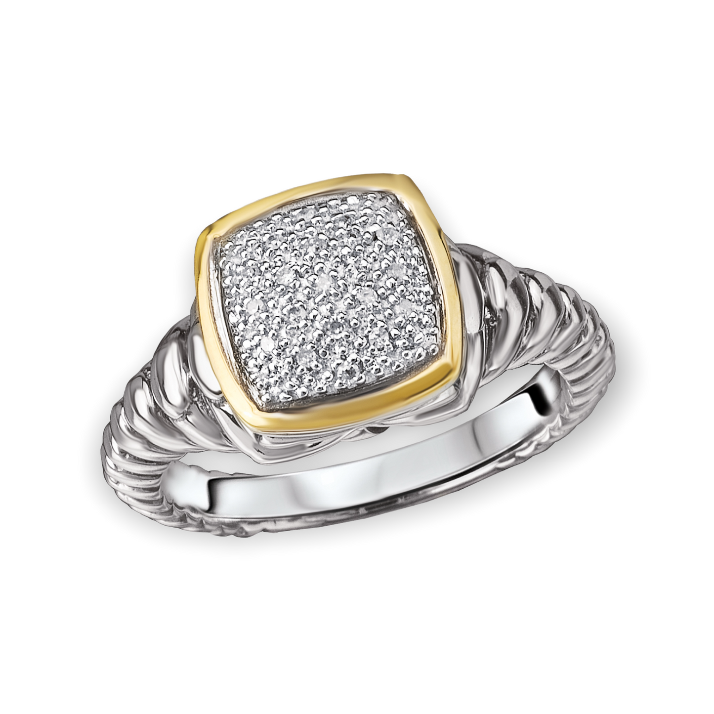 Fashion Ring with Pave' Diamonds