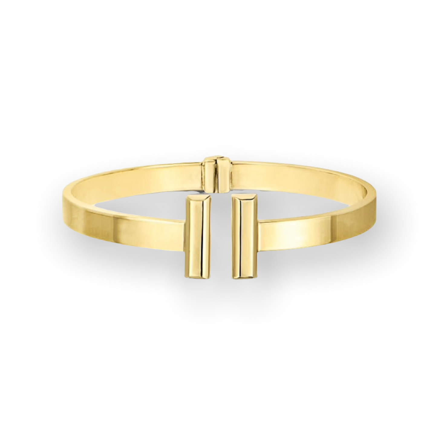 14k Yellow Gold T Bar Cuff Bangle