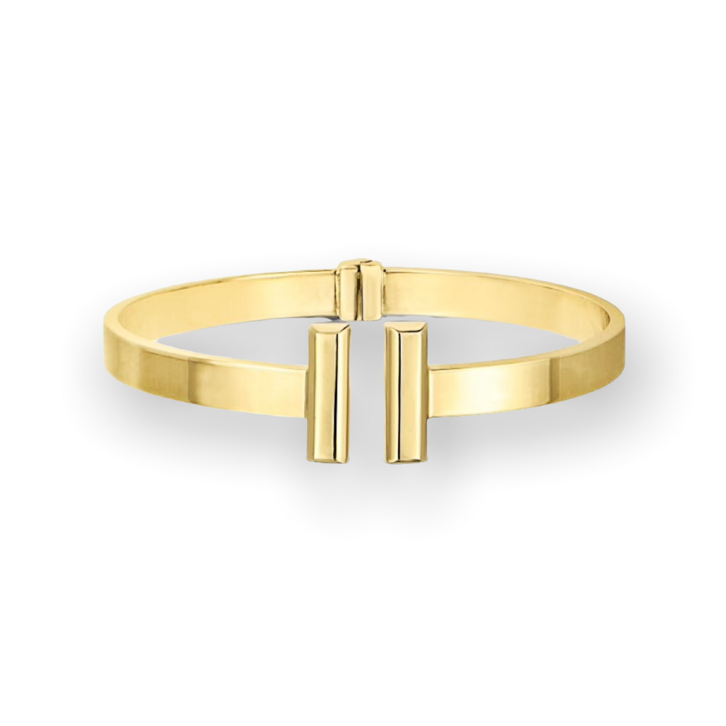 14k Yellow Gold T-Bar Cuff Bangle