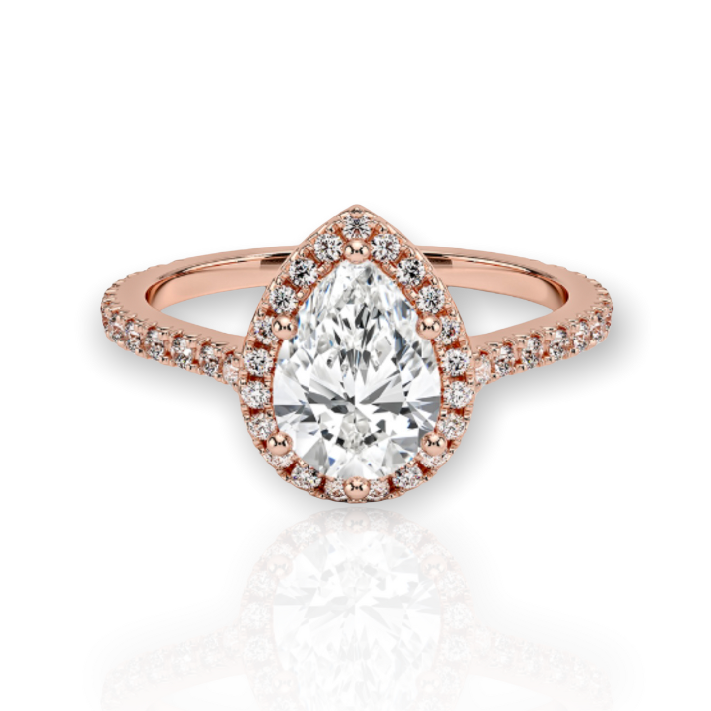 Pear Shape Diamond Engagement Ring with Halo