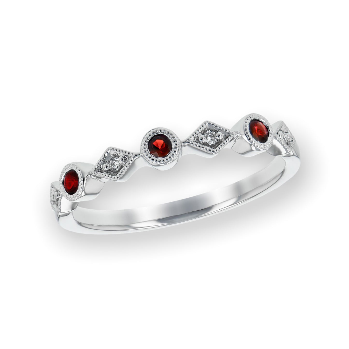 Load image into Gallery viewer, Wedding Band with Ruby and Diamonds
