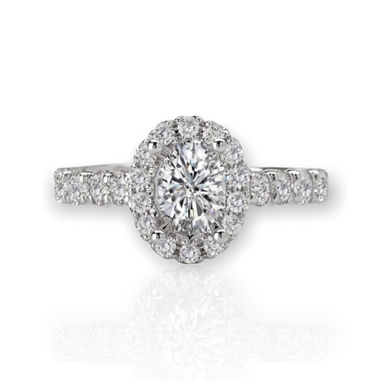 Oval Halo Diamond Engagement Ring