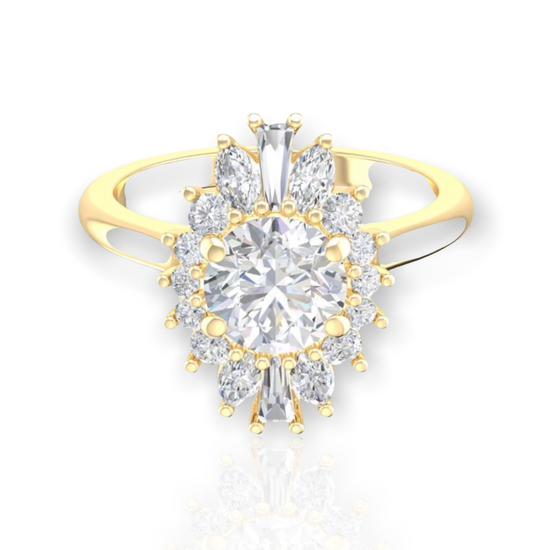 Load image into Gallery viewer, Round Lab Grown Fancy Engagement Ring
