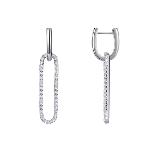 Sterling Silver Paper Clip Earrings