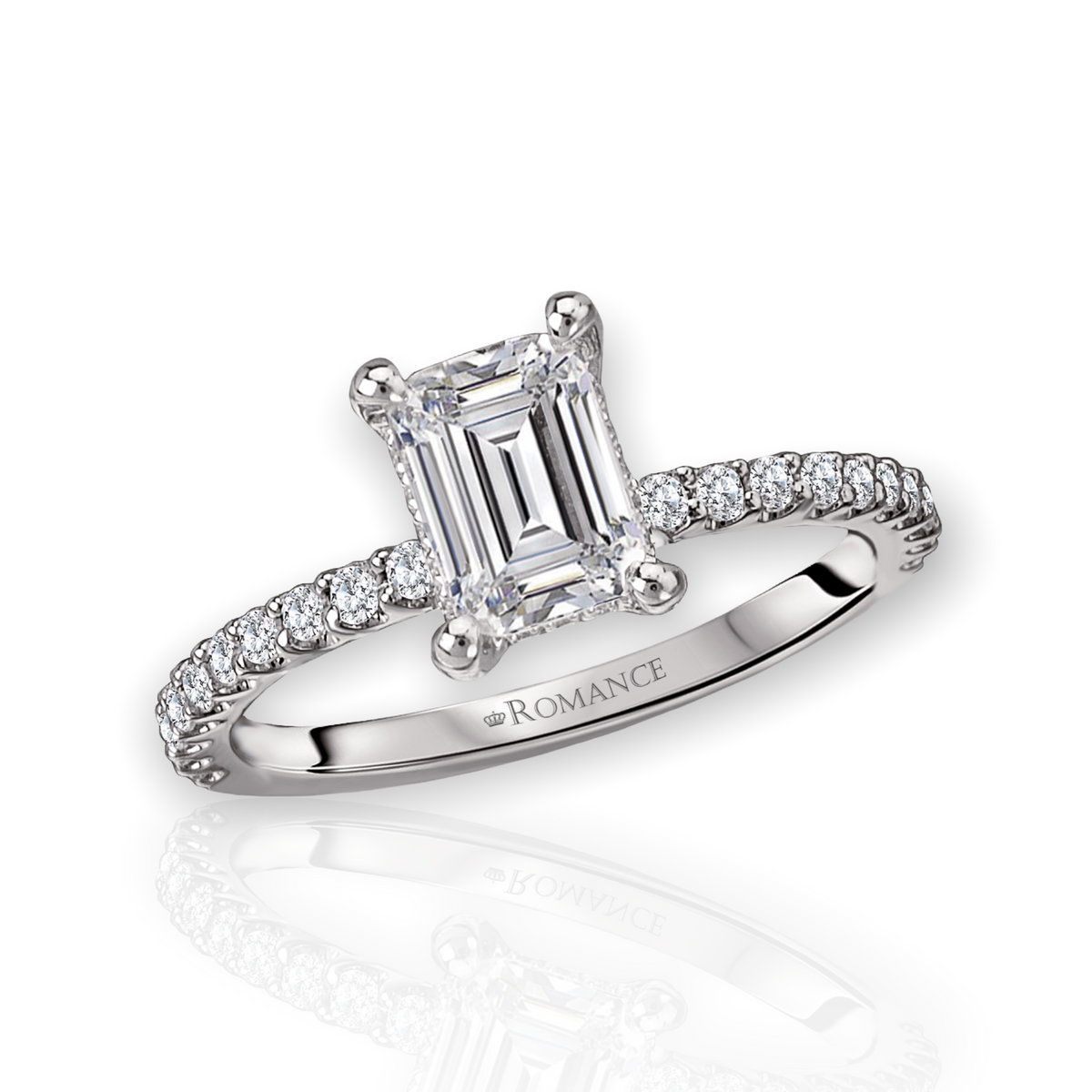 Lab Grown Emerald Engagement Ring bakersfinejewelry