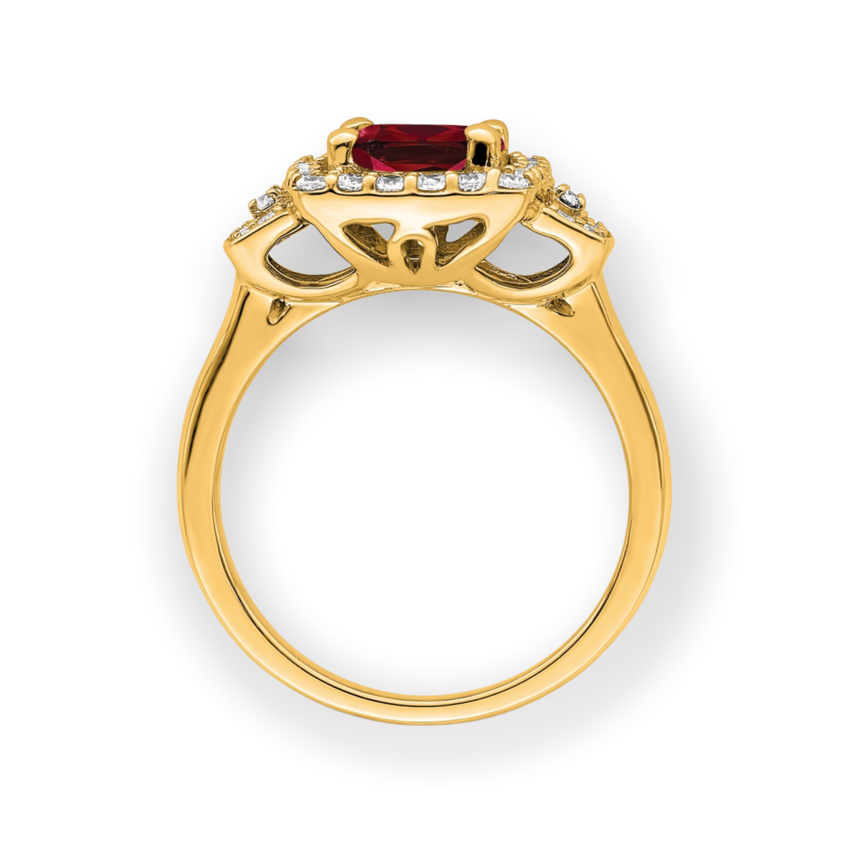 Lab Grown Ruby Diamond Ring bakersfinejewelry