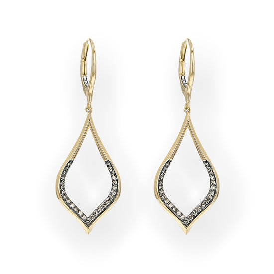 Load image into Gallery viewer, Dangle Earrings with Chocolate Diamonds
