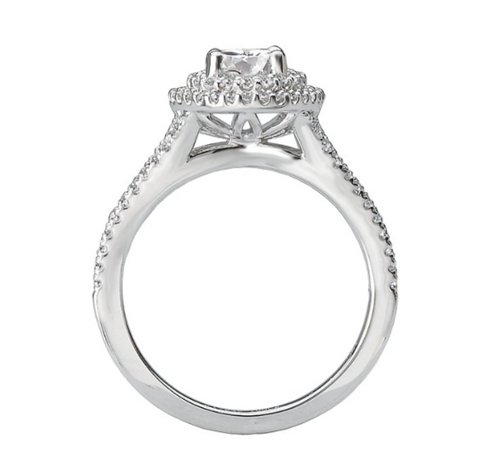 Oval Halo Engagement Ring with Split Shank