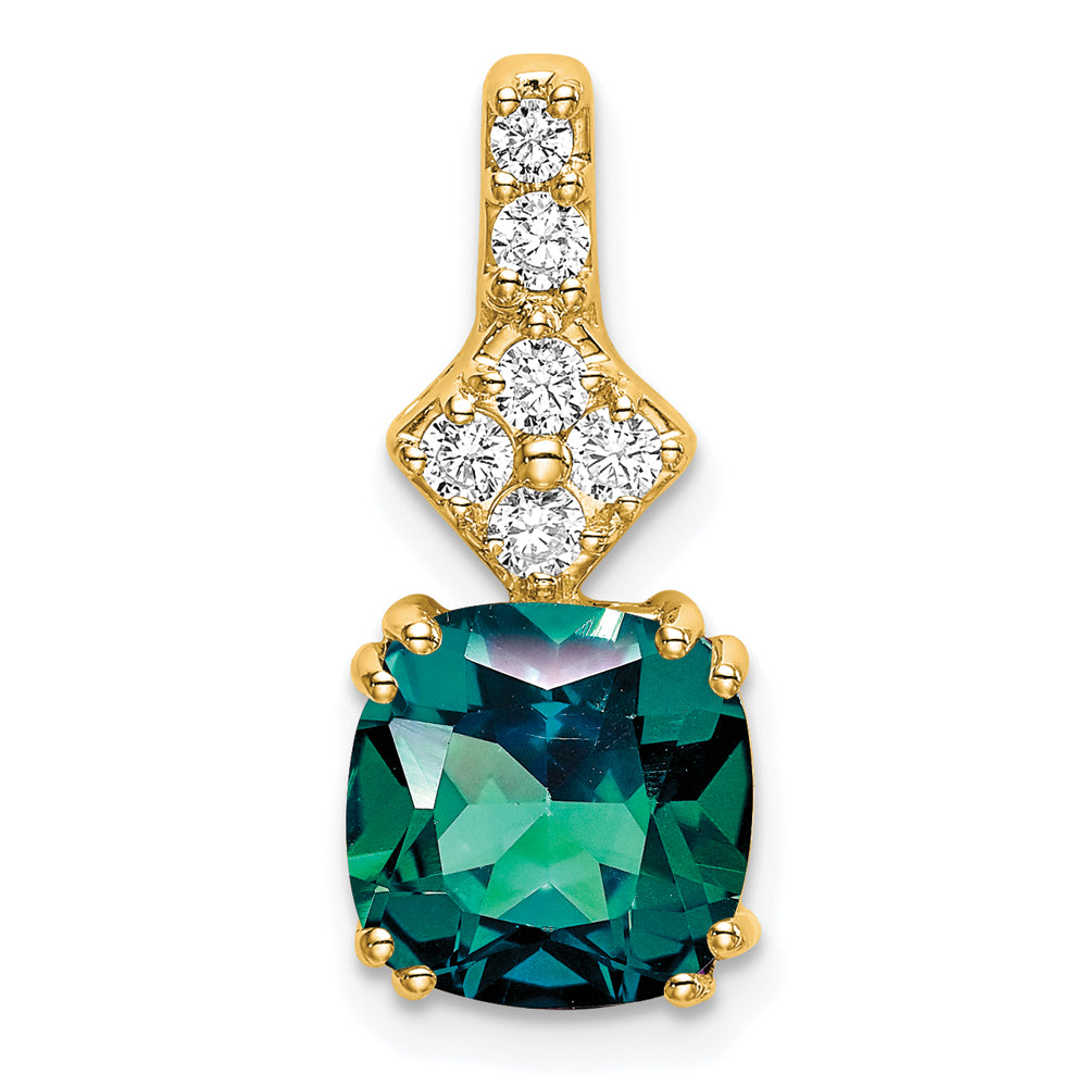Lab Grown Alexandrite Diamond Pendant
