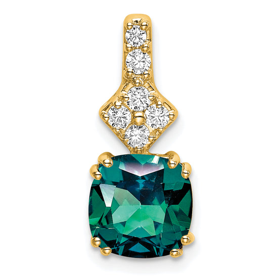 Lab Grown Alexandrite Diamond Pendant