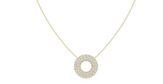 Round Circle Pendant Diamond Necklace